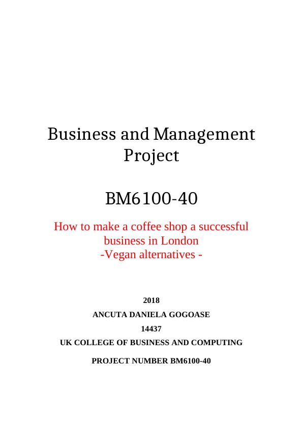 Business and Management Project Assignment Sample_1