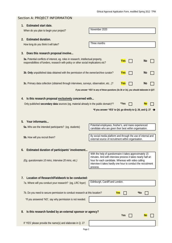 Ethical Approval Application Form - Desklib