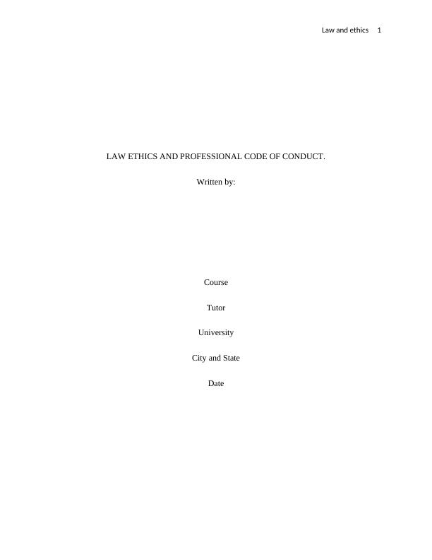 Law Ethics and Professional Code of Conduct - PDF_1