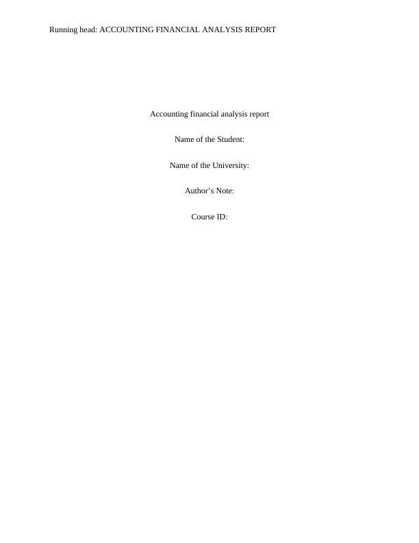 Accounting Financial Analysis Report_1