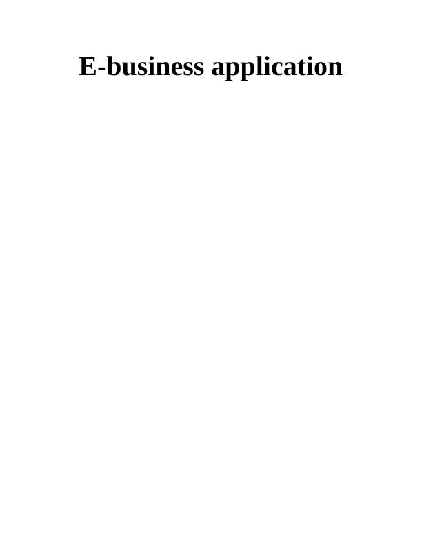 Report on E Business Application - Tesco_1