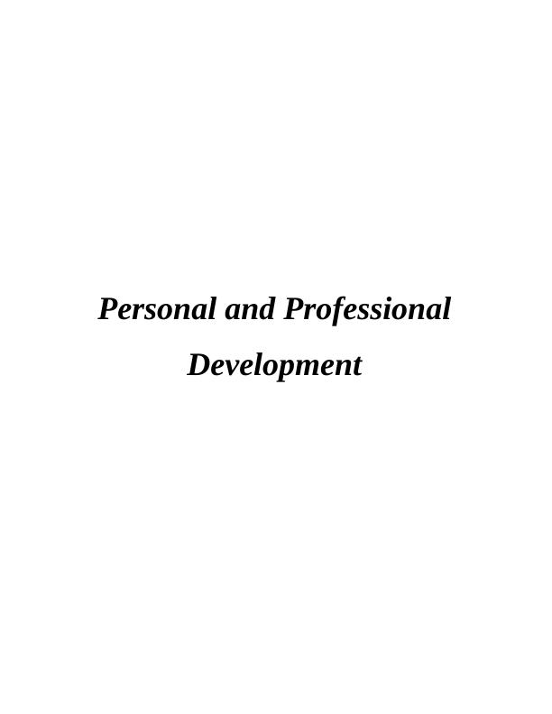 Personal and Professional Development Report - Marriott Hotel_1