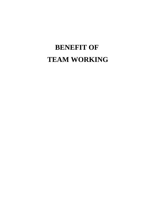 Benefit of Team Working_1