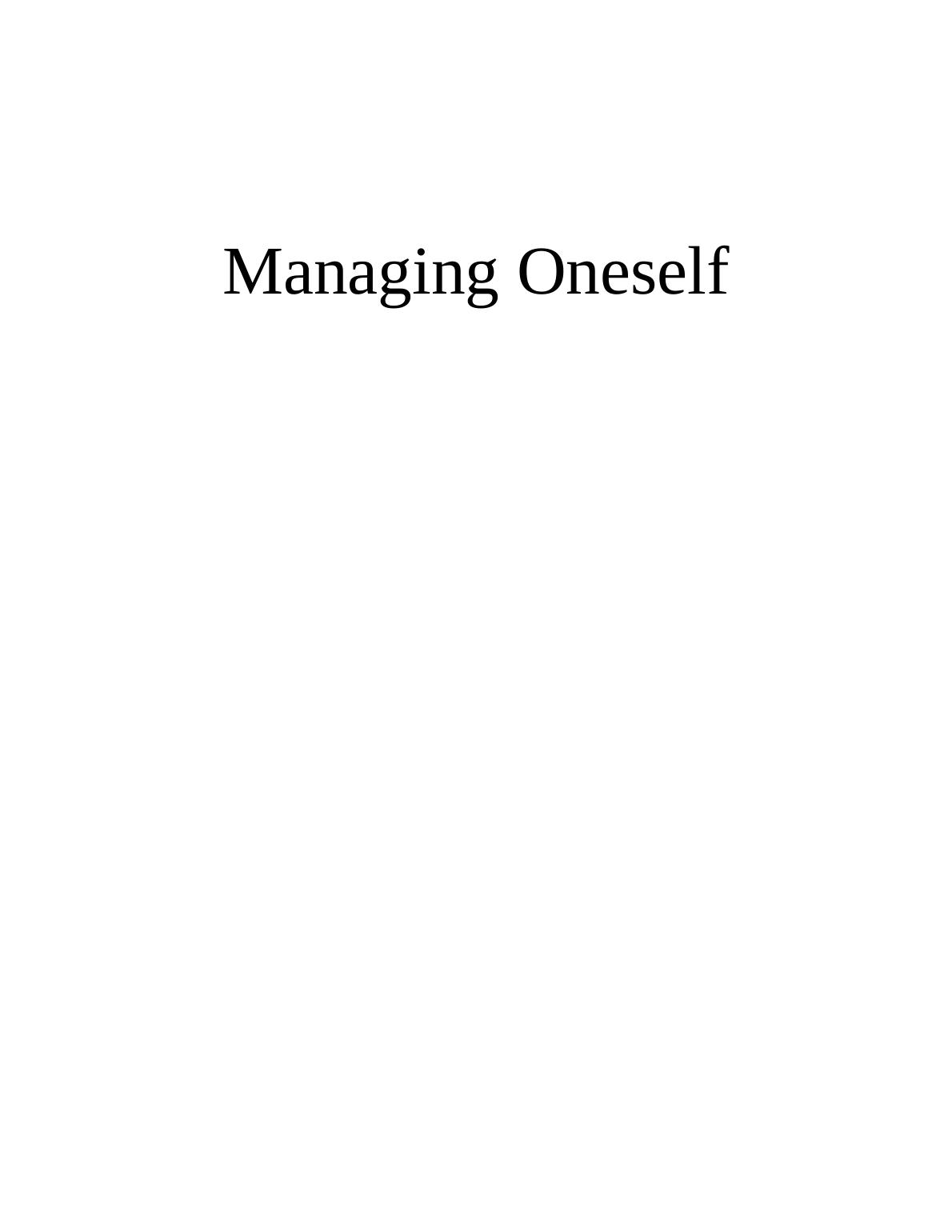 Managing Oneself- Doc_1