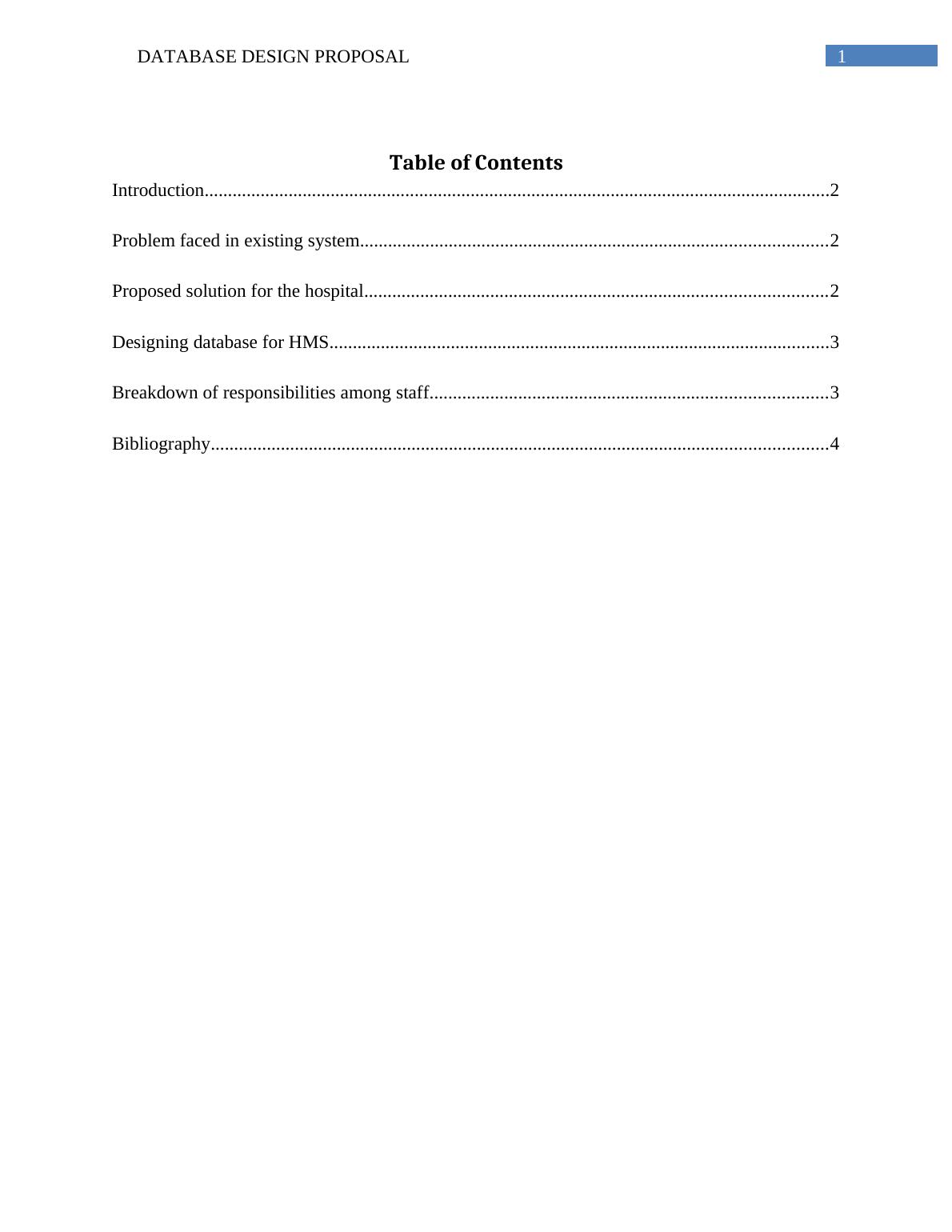 Database Design Proposal Report 2022