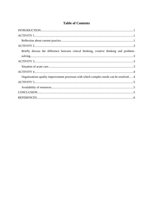 Critical And Creative Thinking Assignment