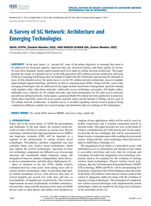5G Network: Architecture and Emerging Technologies_1