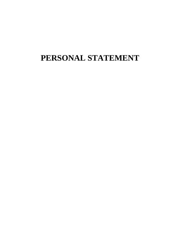 writing a personal statement assignment quizlet