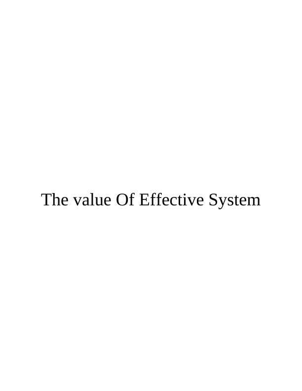 The Value Of Effective System_1