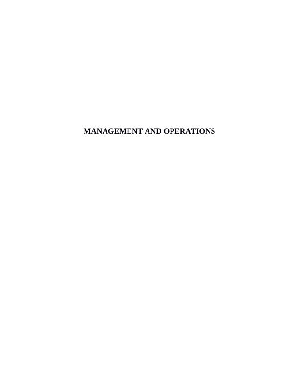 Management and Operations Assignment Essay_1