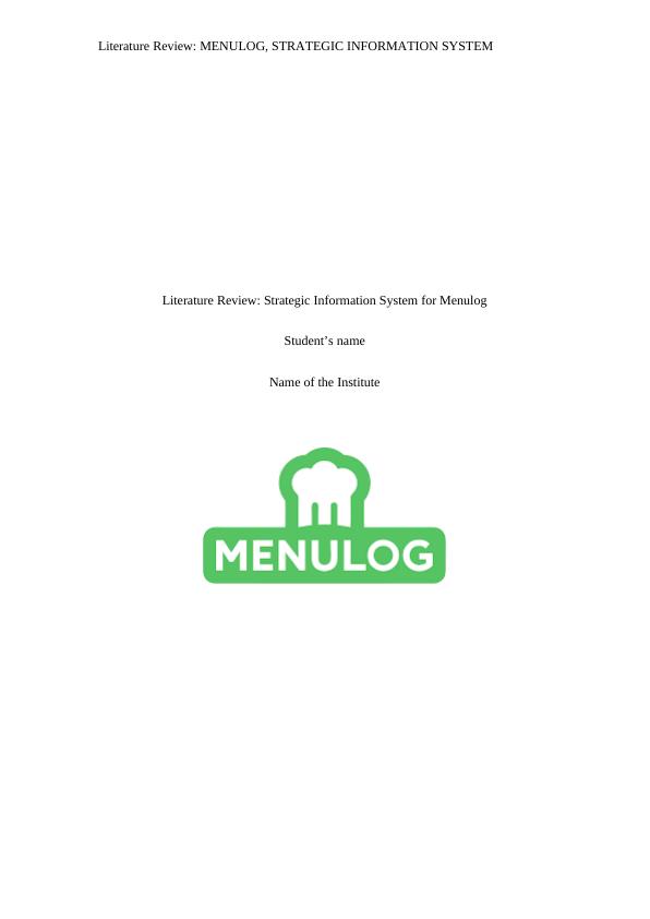 INFS3065 - Strategic Information System for Menulog_1