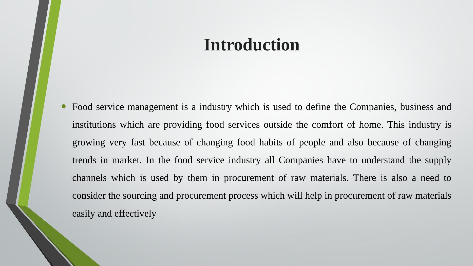 Food Service Management (LO4)