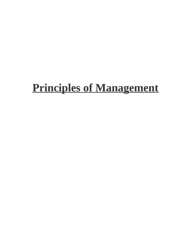 principles of management assignment 1