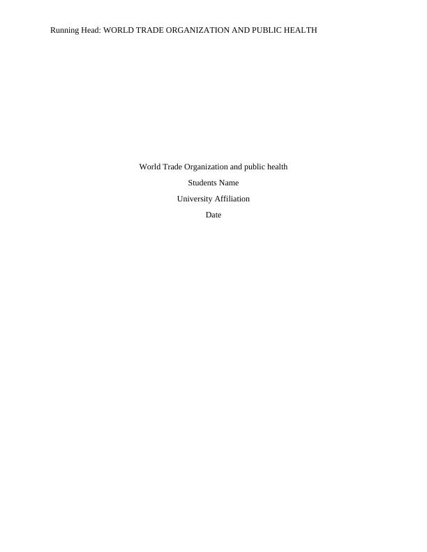 World Trade Organization and public health_1
