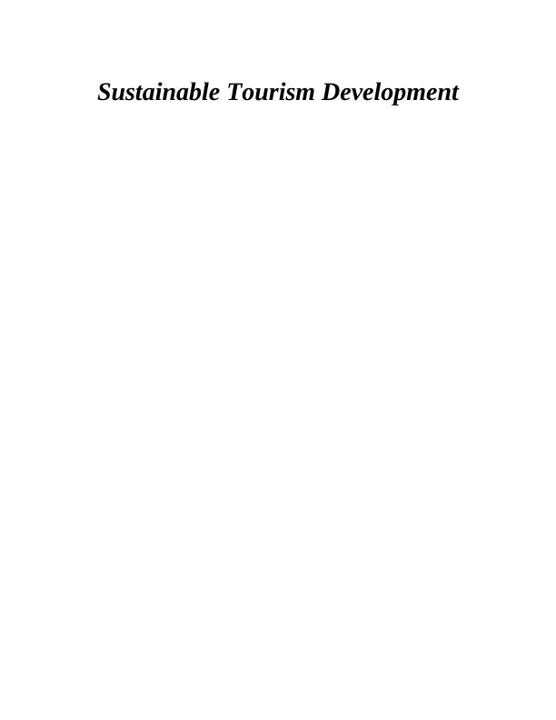 Sustainable Tourism Development- Assignment_1