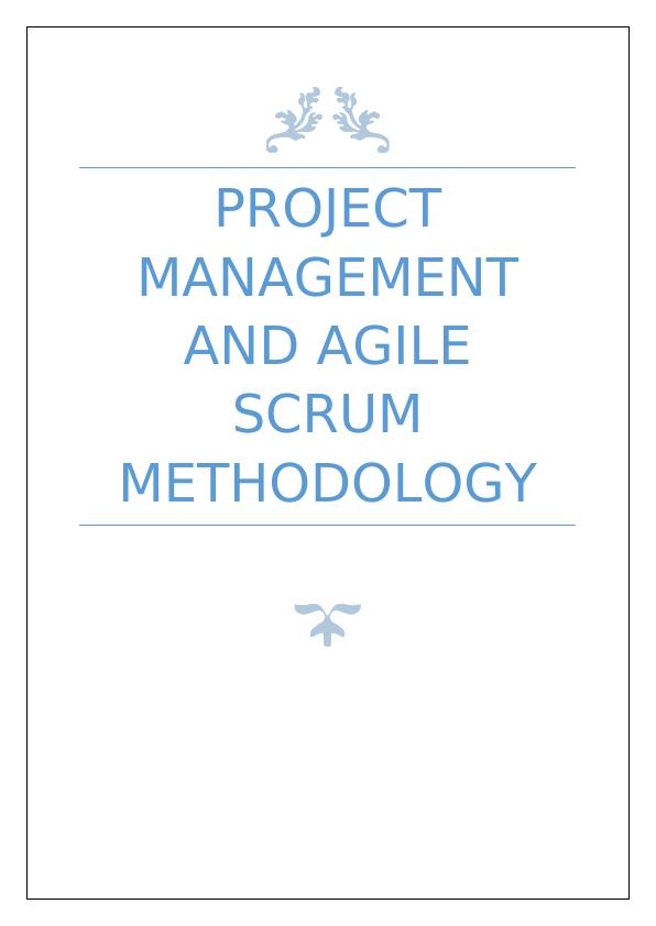 Project Management and Agile Scrum Methodology Assignment_1