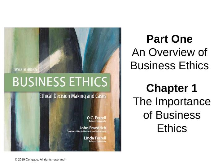 An Overview of Business Ethics - Assignment_1