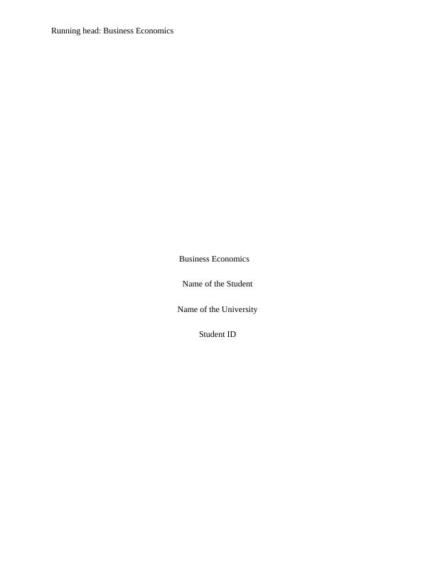 Business Economics Assignment Report_1