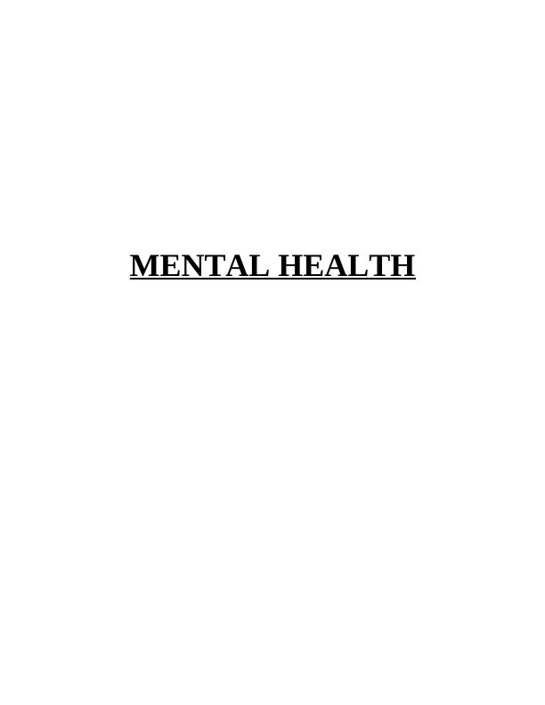 case study mental health community