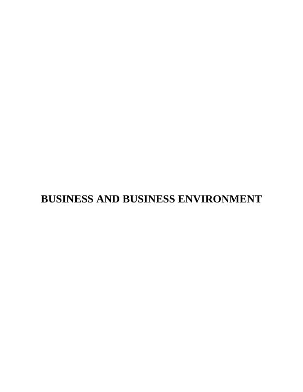 Business and Business Environment Report - Tesco_1