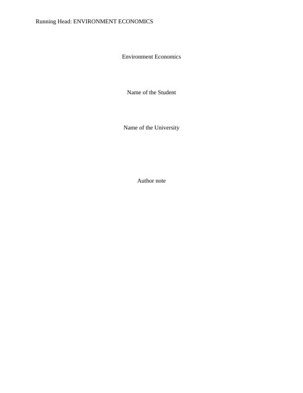 Assignment on Environment Economics_1
