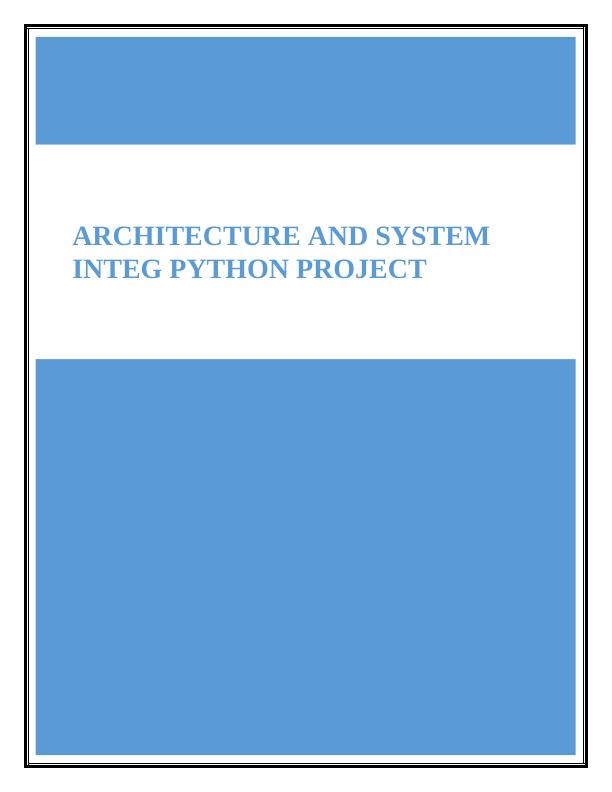 Architecture and System Integ Python Project_1