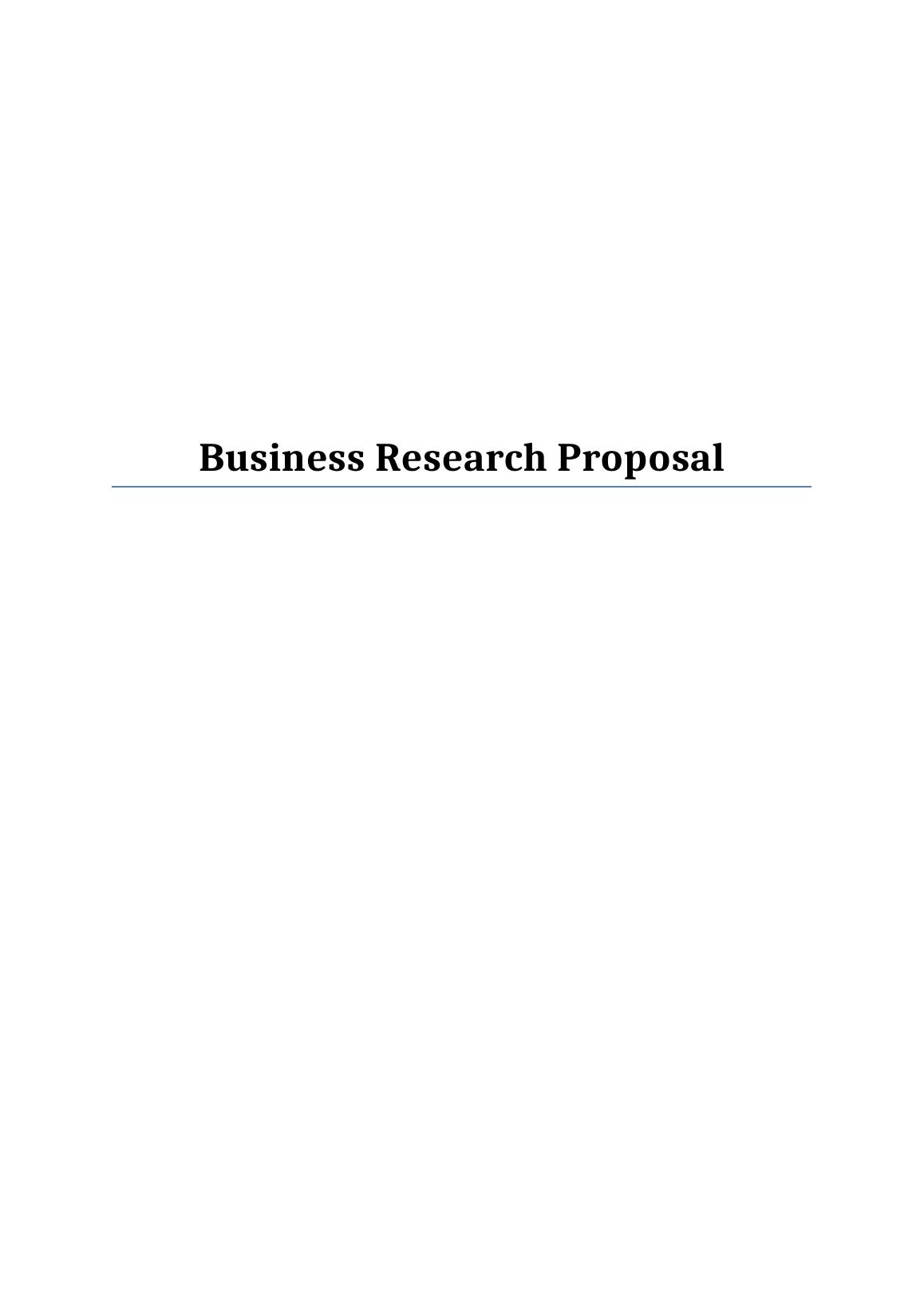 business research proposal