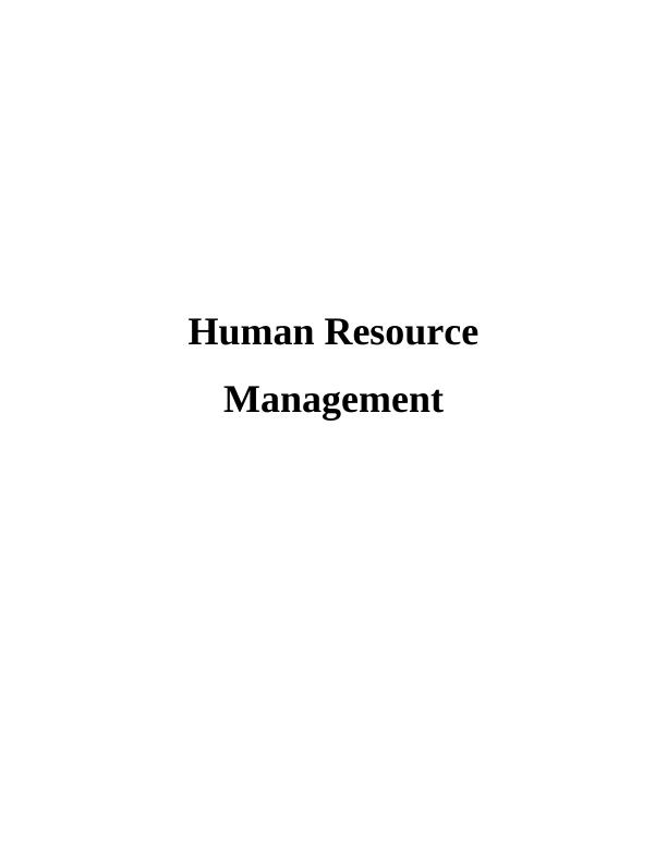 Human Resource Management- Research Project_1