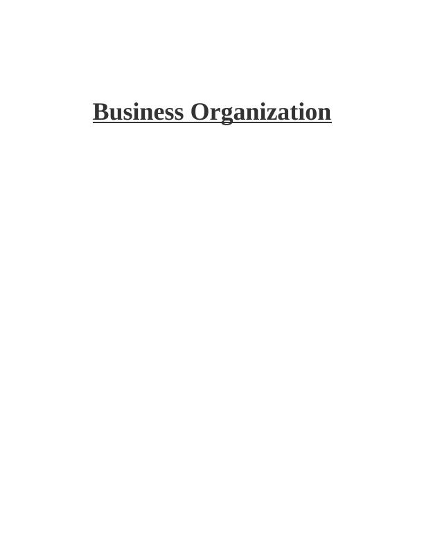 business organisation assignment