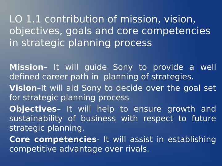 Contribution of Mission, Vision, Objectives, Goals and Core Competencies in Strategic Planning Process_2