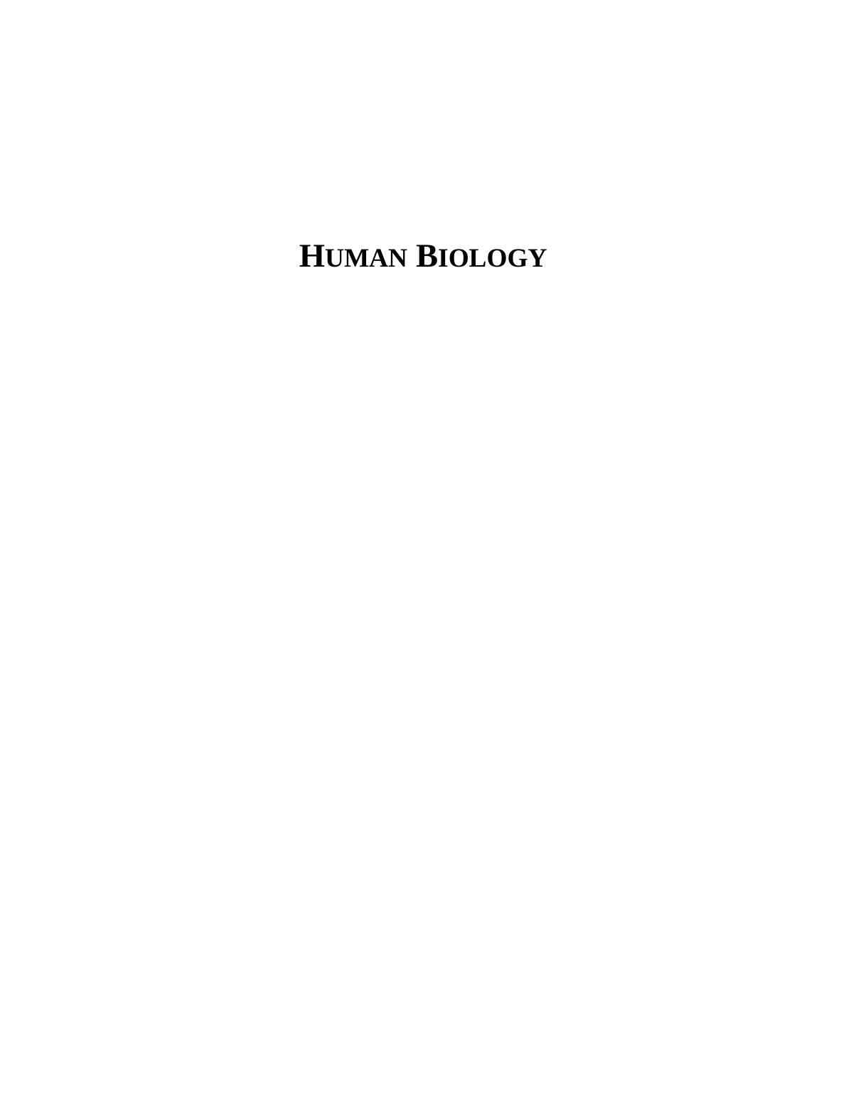 Introduction To Human Biology 