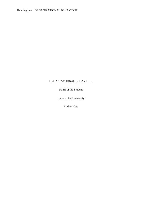 Organizational Behaviour Research paper 2022_1