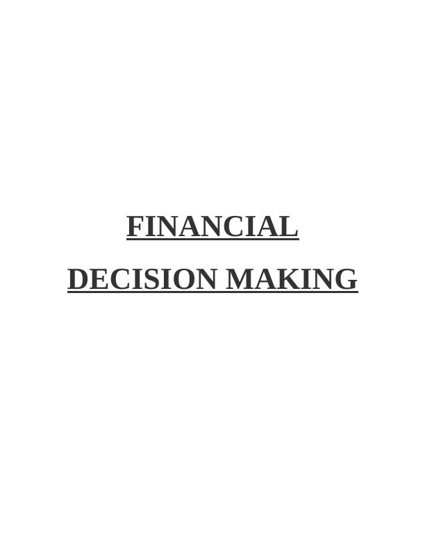 Financial Decision Making Assignment Solved - Alpha Limited_1