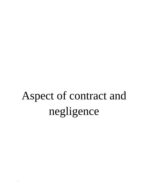 Contract and Negligence_1