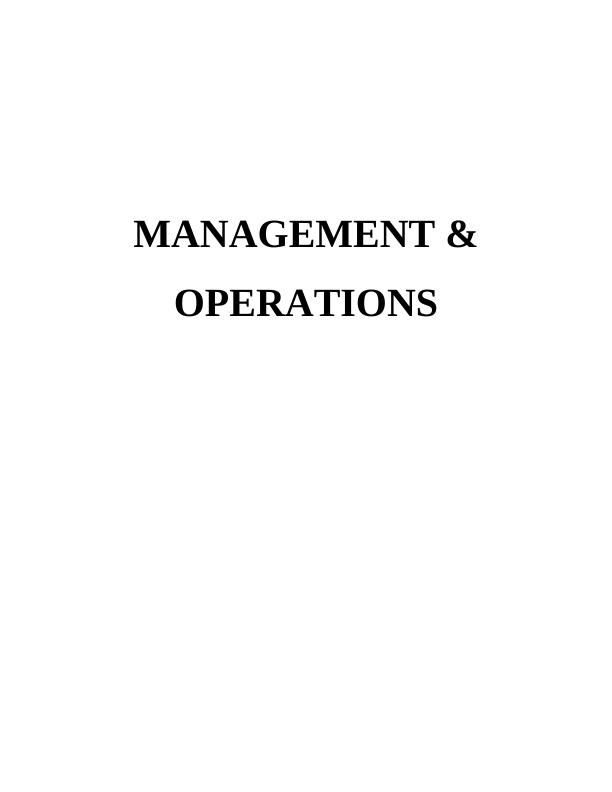 Management & Operations Assignment - M&S_1