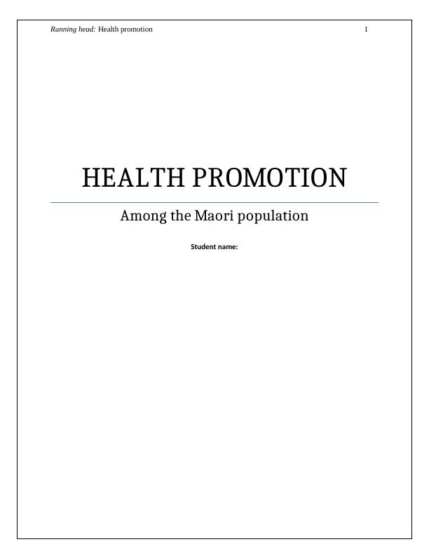 Health Promotion Assignment PDF