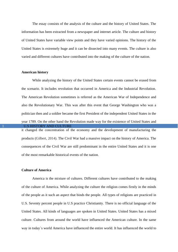 Essay on Culture and History of United States_2
