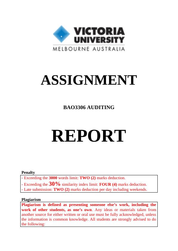 PLAGIARISM POLICY | ASSIGNMENT1_1
