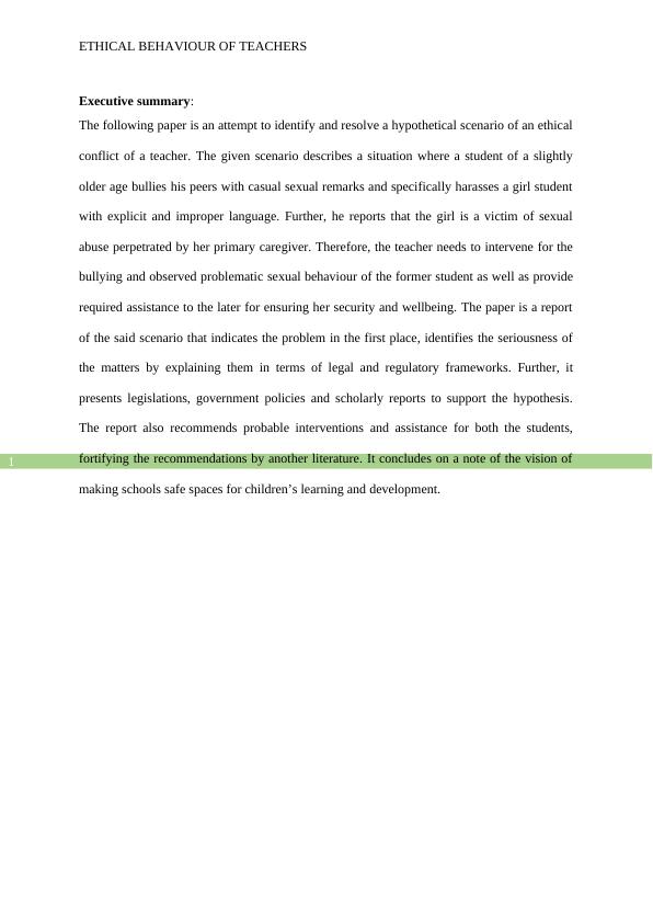 Ethical Behavior Of Teachers Research Paper 2022_2