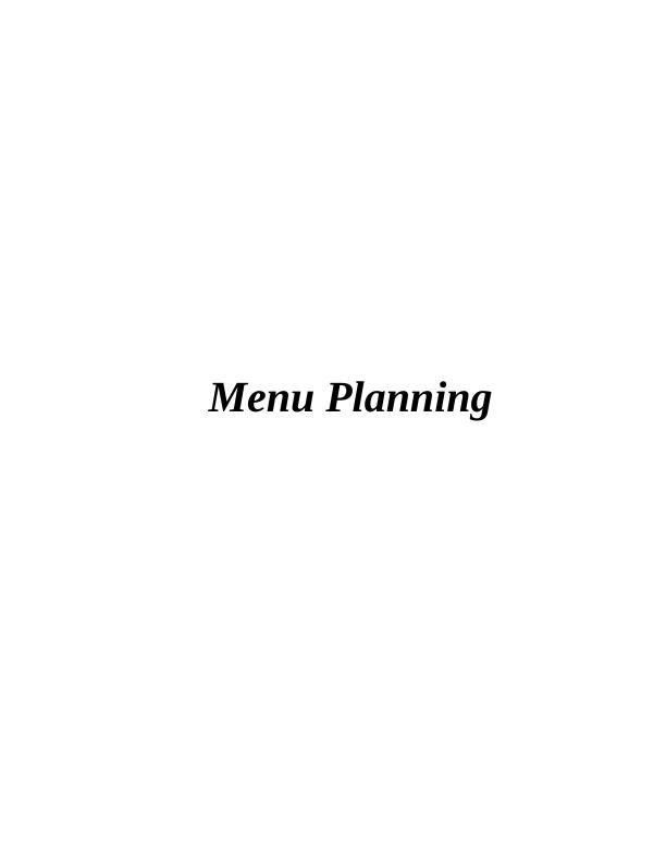 (solved) Menu Planning Essay_1