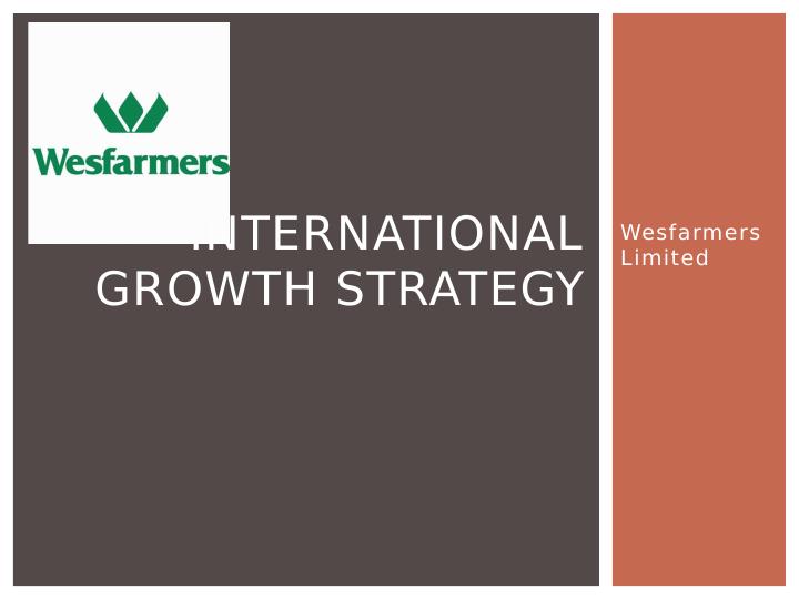 International Growth Strategy of Wesfarmers Limited_1