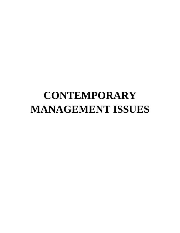 Contemporary Management Issues: Forces, Response, and Strategic Decision Making_1