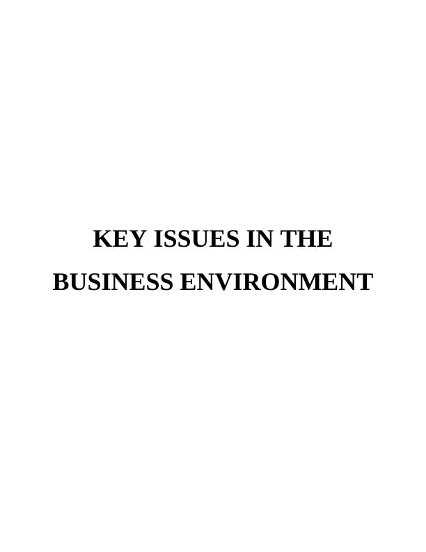 Issue In the Business Environment_1