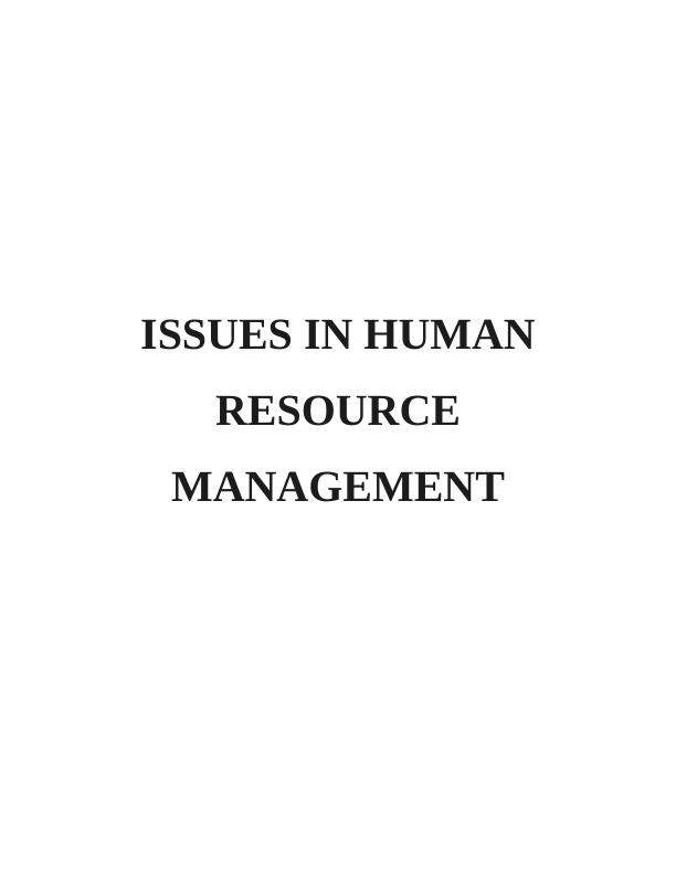 Issues in Human Resource Management - Tesco_1