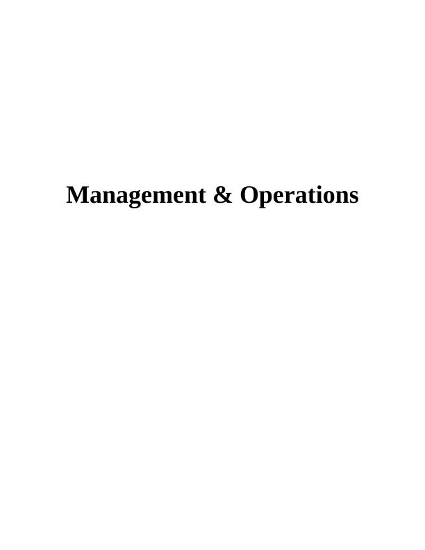 (Doc) Management & Operations: Assignment_1