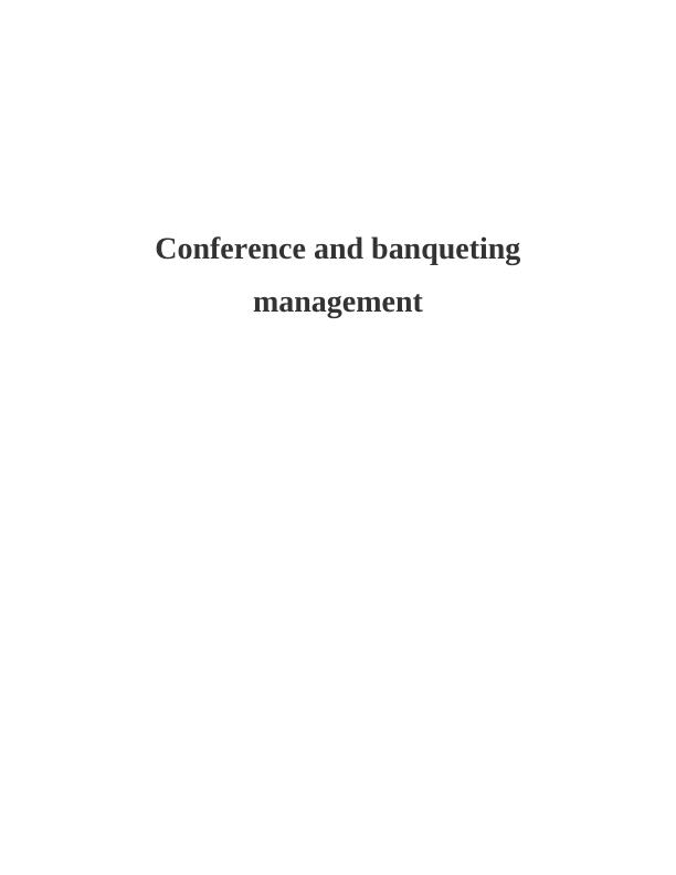 Conference &  Banqueting Management :  UK_1