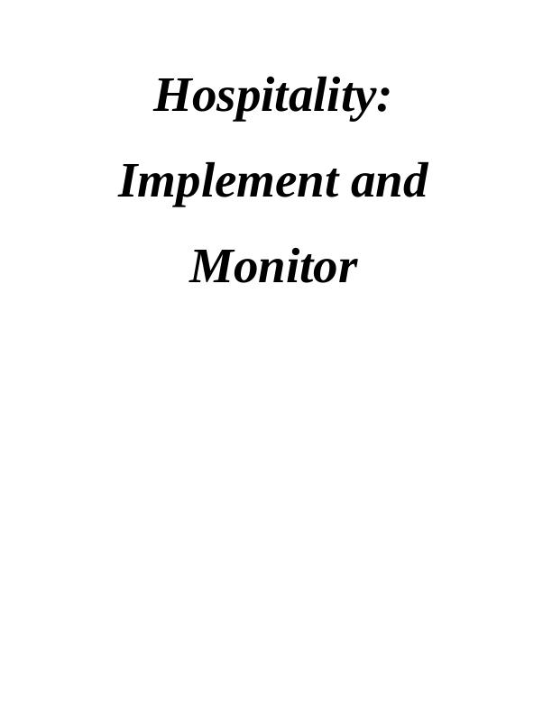 Hospitality: Implement and Monitor_1