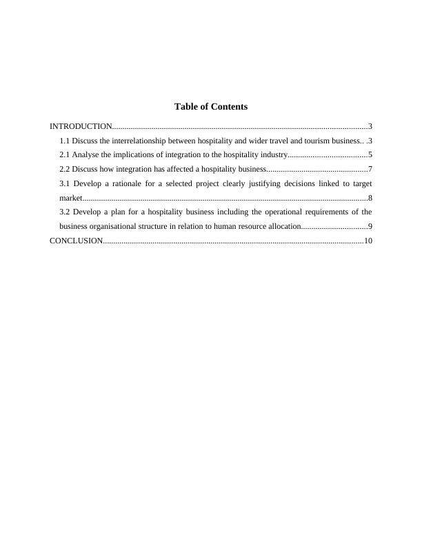 Hospitality Provision in Travel and Tourism Doc_2