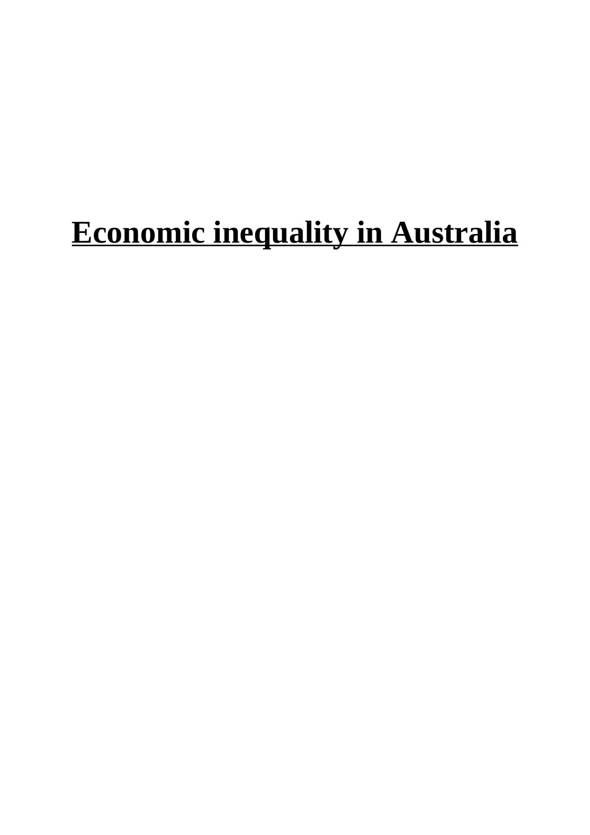 economic inequality australia essay