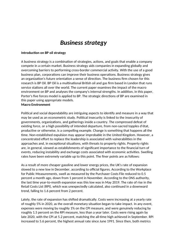 Report on Business and Marketing strategy of BP oil_2